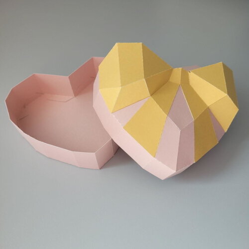 Caixa Coração 3d em Estilo Low Poly
