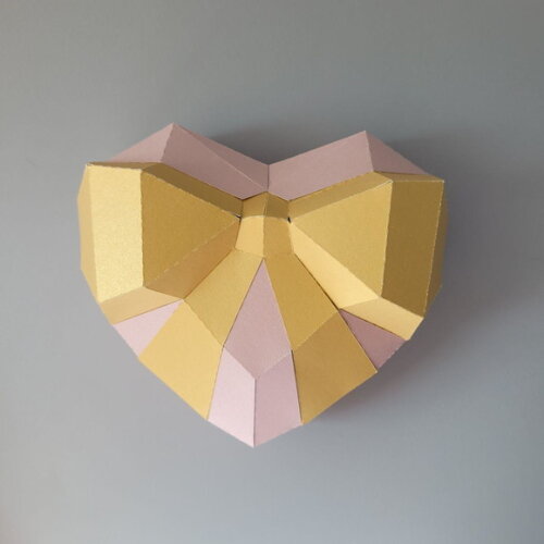 Caixa Coração 3d em Estilo Low Poly