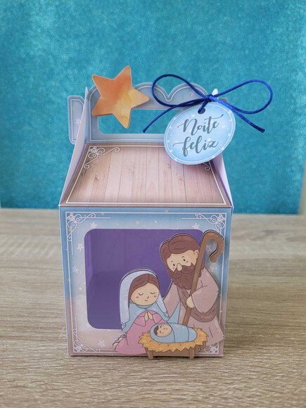 Caixa Mini Panetone / Chocotone - Natal Cristão