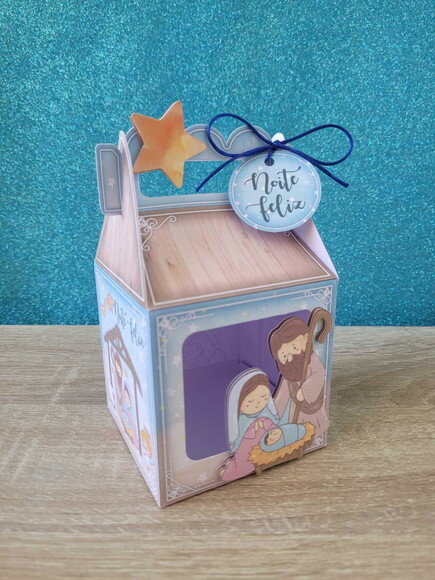 Caixa Mini Panetone / Chocotone - Natal Cristão