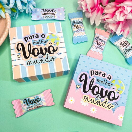 Caixa para Sabonete ou 4 Doces - Dia dos Avós
