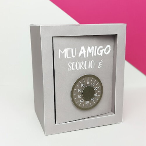Caixinha em Formato de Cofre - Amigo Secreto