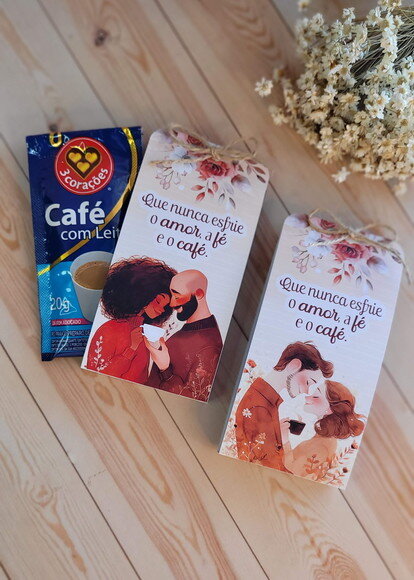 Capinha para Sachê de Café - Dia dos Namorados - Cristão