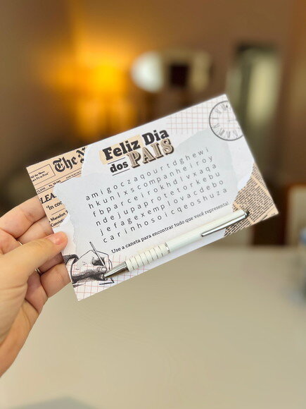 Card Caça Palavras para Caneta (caneta Não Inclusa)