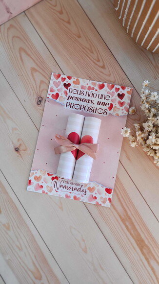 Card com 2 Chocolates Baton - Dia dos Namorados - Cristão