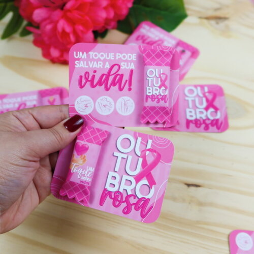 Card com Balinha - Outubro Rosa