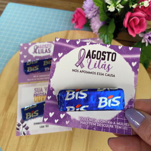 Card com Bis - Agosto Lilás