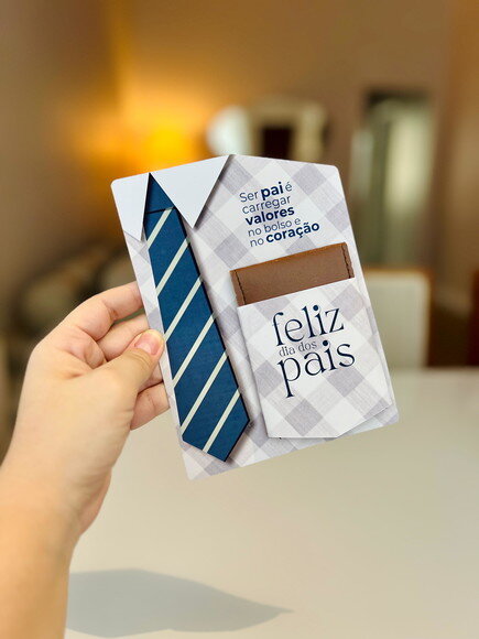 Card com Carteira Porta Cartão - Dia dos Pais