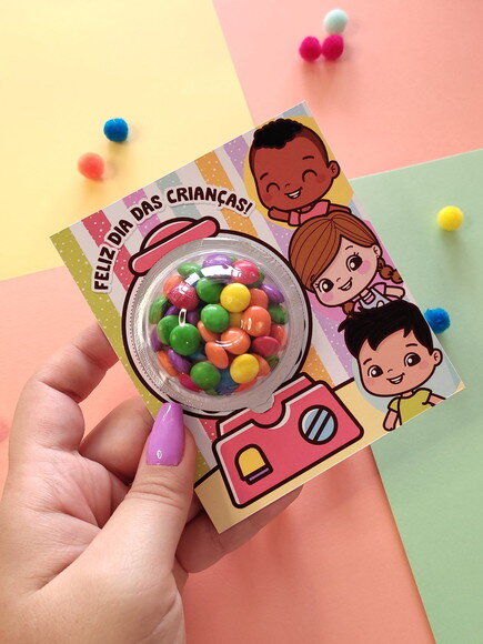Card com Coloreti - Dia das Crianças - Cristão