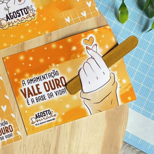 Card com Mini Lixa - Agosto Dourado