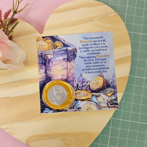 Card com Moedinha de Chocolate - Cristão