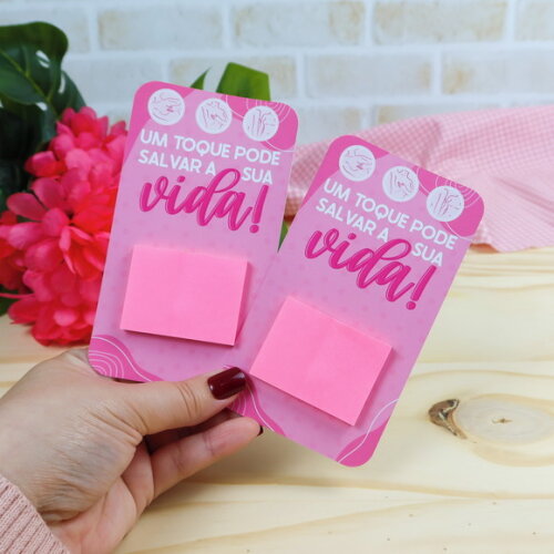Card com Post-it - Outubro Rosa