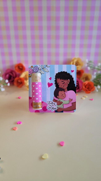Card com Protetor Labial (manteiga de Cacau) Dia das Mães