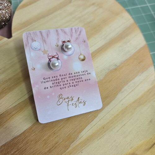 Card para Brinco - Boas Festas Rosa