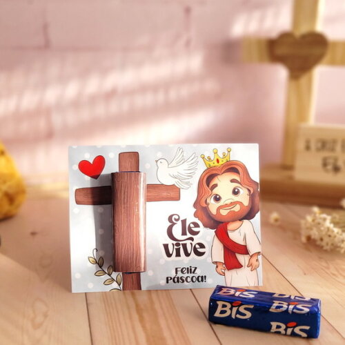 Card para Chocolate (bis ou Baton) - Páscoa Cristã