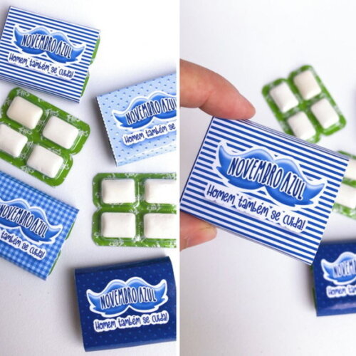 Chiclete com Cinta - Novembro Azul - Bigodes