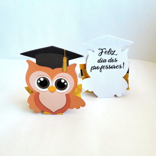 Cinta para Doces - Coruja - Dia dos Professores