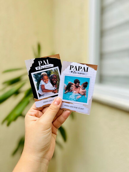 Imã de Geladeira Cartonado com Foto - Dia dos Pais