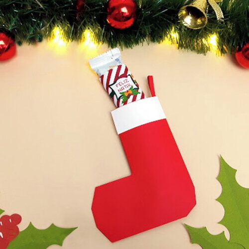 Meia de Natal para Barrinha de Chocolate ou Barra de Cereal