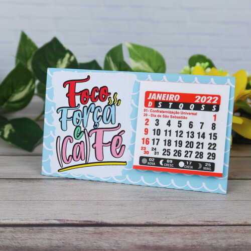 Mini Calendário de Mesa 2026 - Frases Motivacionais