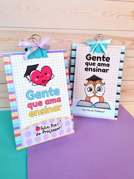 Mini Prancheta com Bloquinho - Dia dos Professores