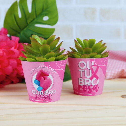 Rótulo / Saia para Mini Suculenta - Outubro Rosa