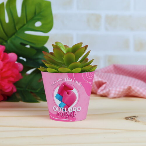 Rótulo / Saia para Mini Suculenta - Outubro Rosa