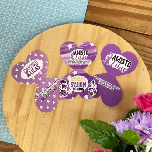 Tag para Xuxinha ou Laço de Cabelo - Agosto Lilás