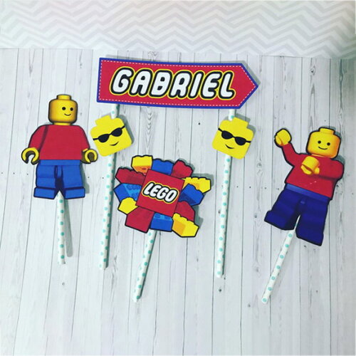 Topo de Bolo Clássico - Lego