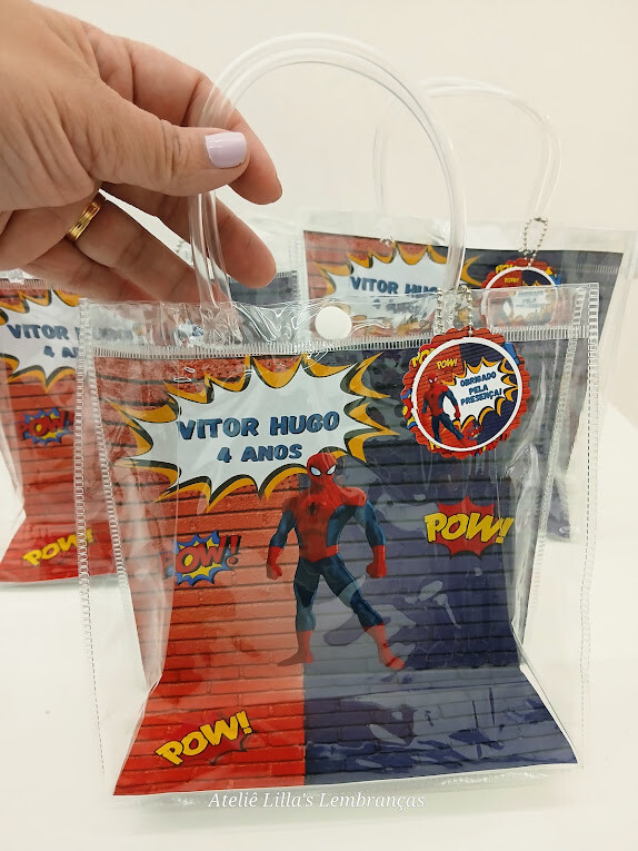 Sacola Transparente Homem Aranha