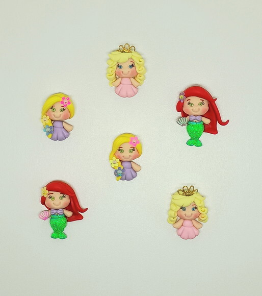 Aplique Biscuit I Princesas Diversas - 6 Unidades