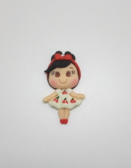 Aplique Biscuit Menina com Vestido - 3 Unidades