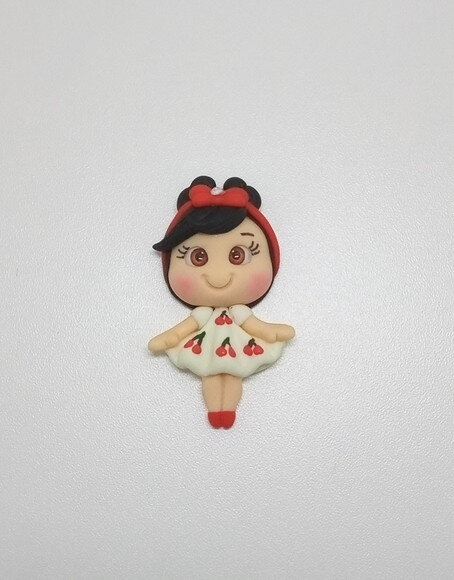 Aplique Biscuit Menina com Vestido - 3 Unidades