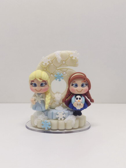 Vela Biscuit Princesas Elsa e Ana Frozen 6 Anos