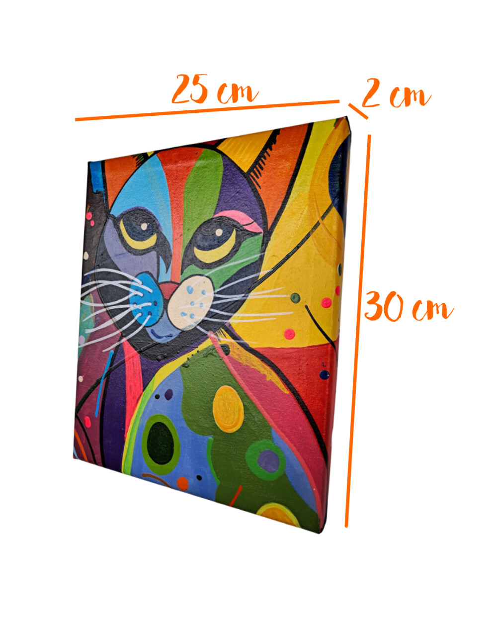 Mini Quadro com Gatinho Decorativo pintados a mão em acrílico