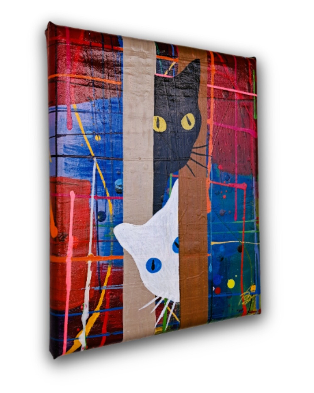 Quadro Decorativo em Acrílico Pintado a Mão para Decoração co