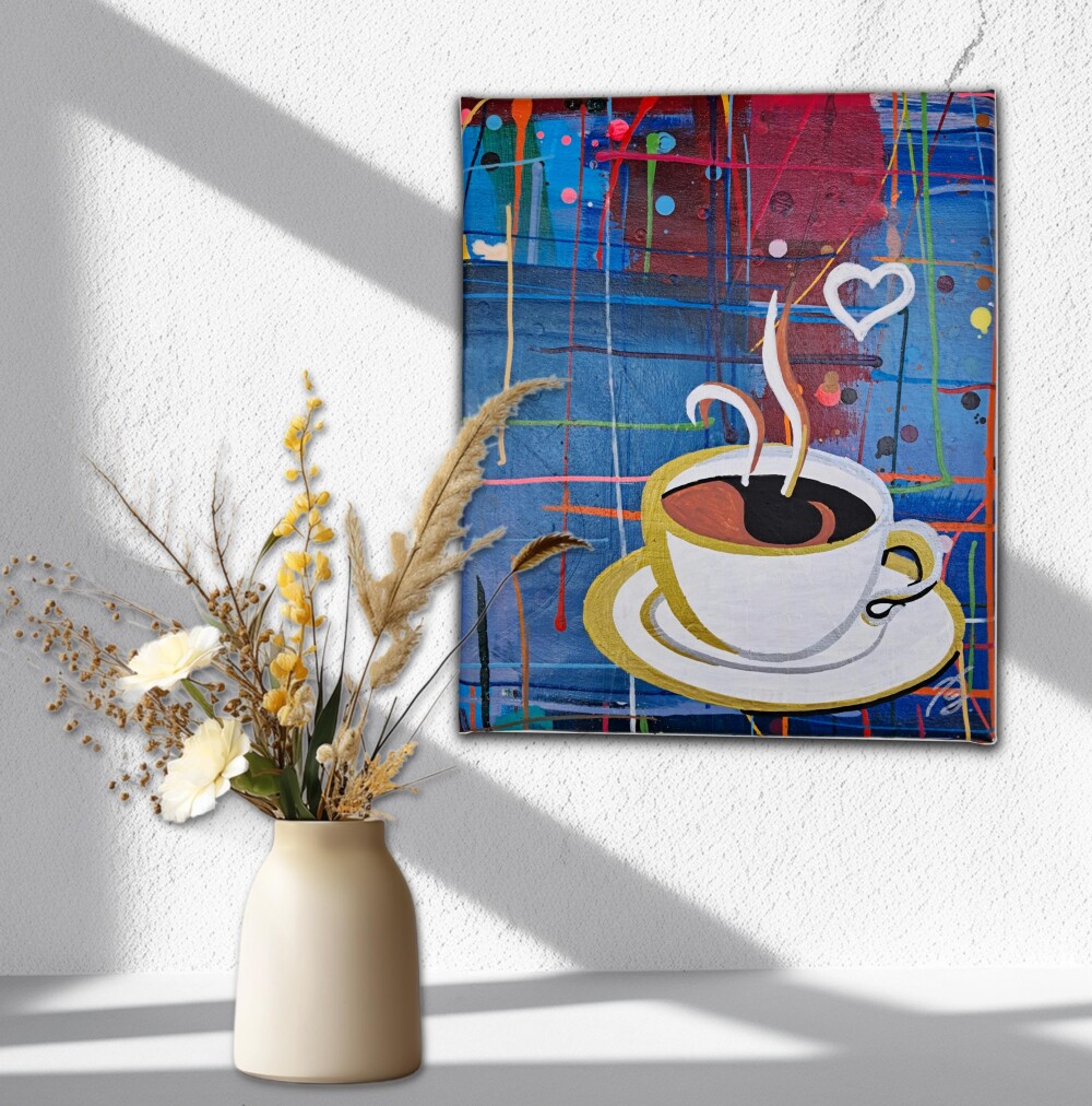 Quadro Decorativo em Acrílico Pintado a Mão para Cozinha Sala C