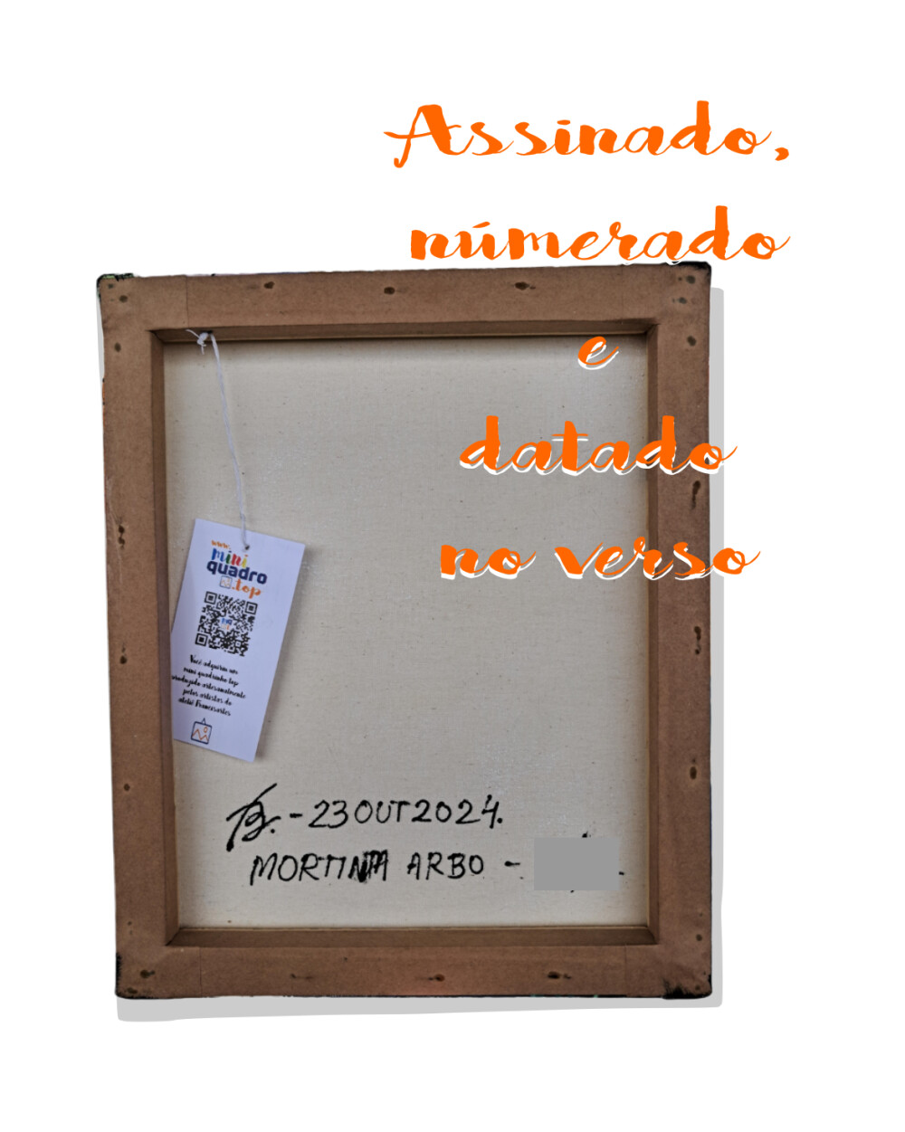 Quadro Decorativo em Acrílico Pintado a Mão Mini com Árvore Mo