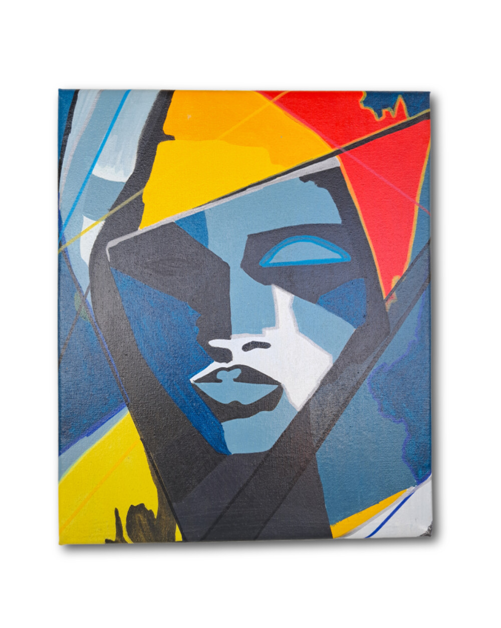 Quadro Decorativo em Acrílico Pintado a Mão Quadro com Rosto Fe
