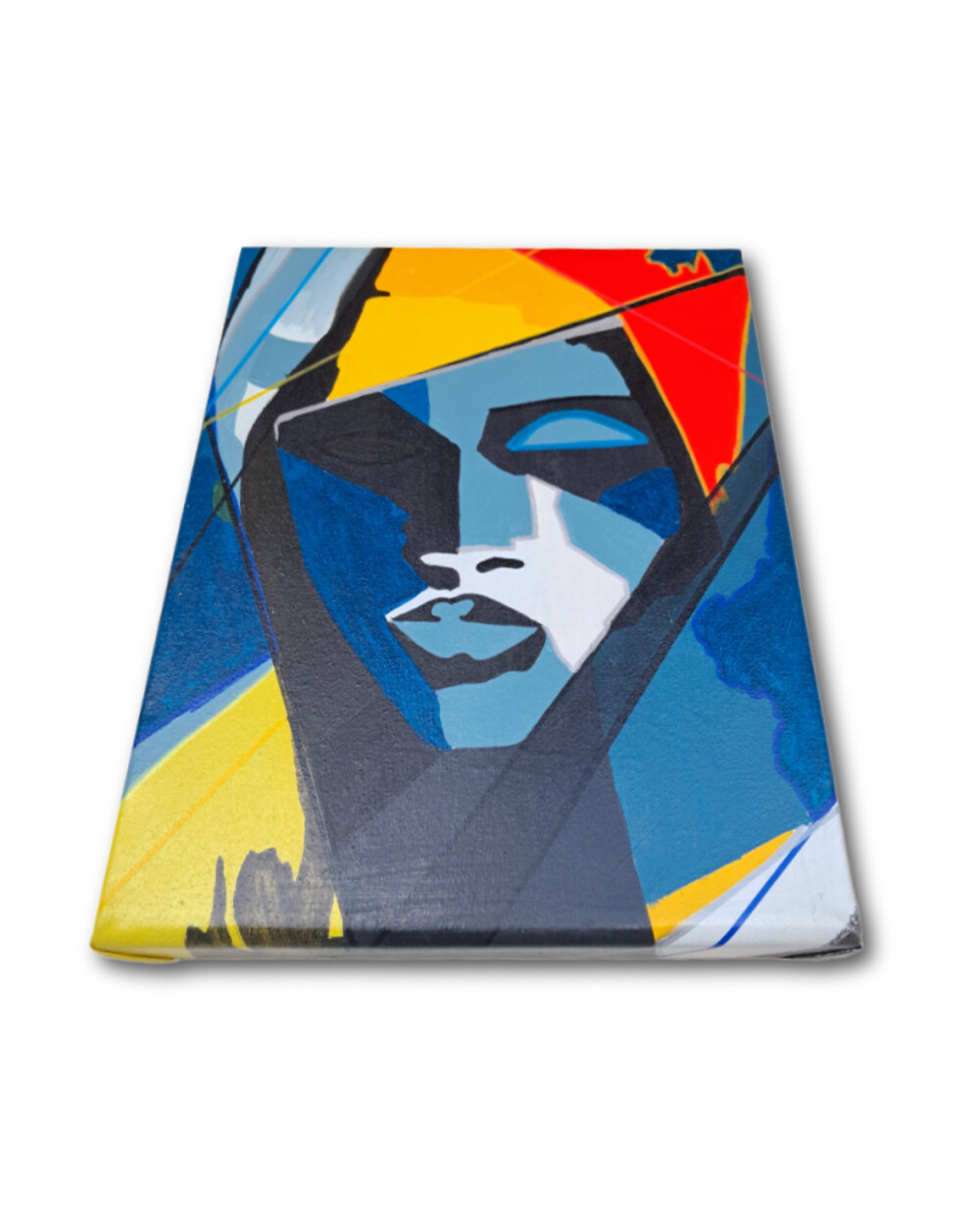 Quadro Decorativo em Acrílico Pintado a Mão Quadro com Rosto Fe