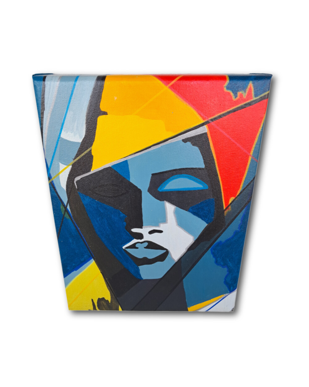 Quadro Decorativo em Acrílico Pintado a Mão Quadro com Rosto Fe