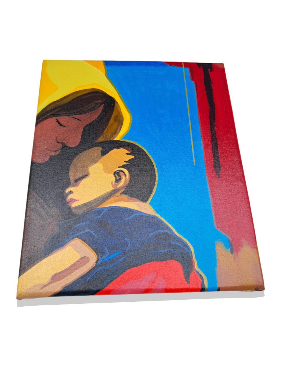 Quadro Decorativo em Acrílico Pintado a Mão Quadro com Mãe e F