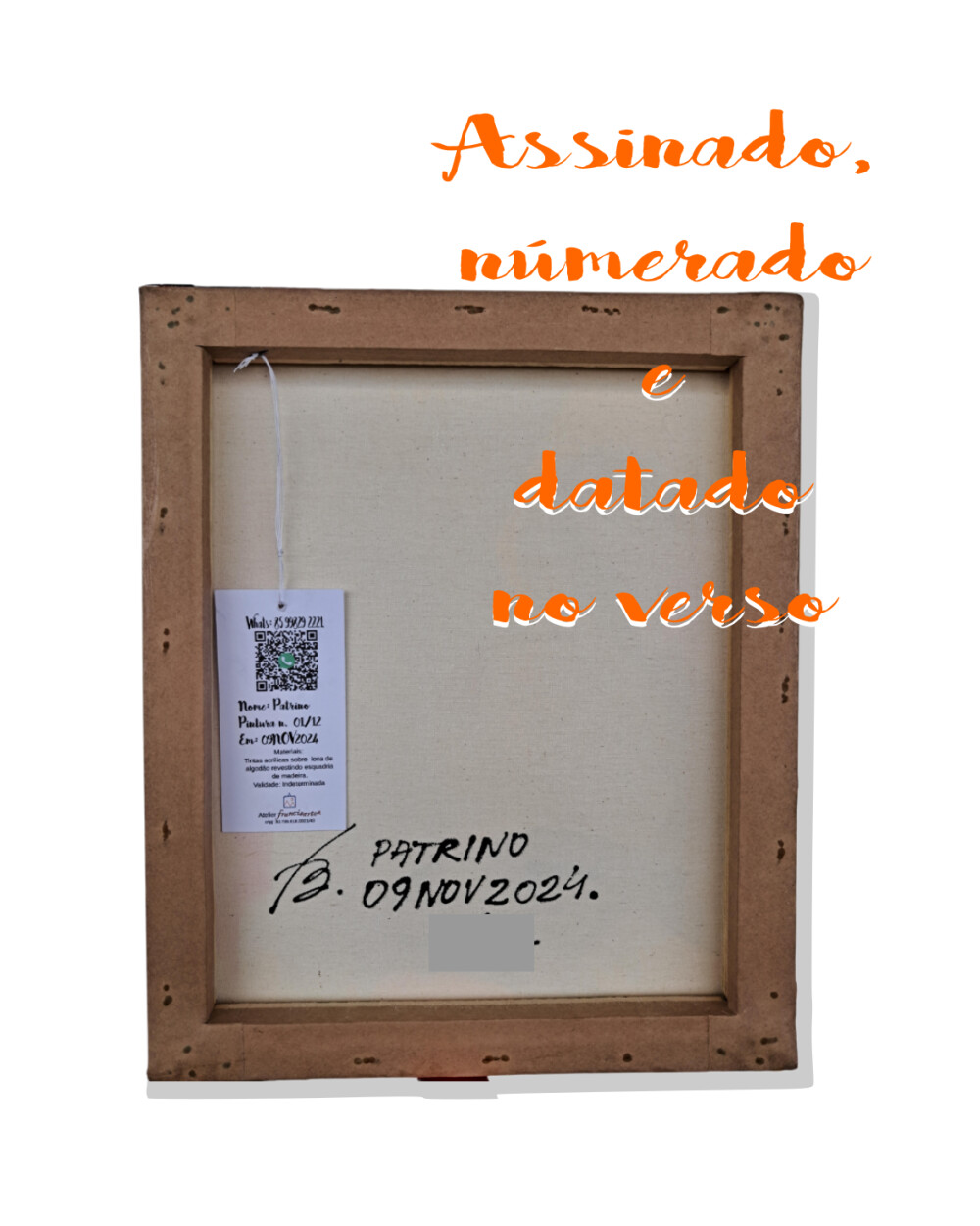 Quadro Decorativo em Acrílico Pintado a Mão Quadro com Mãe e F