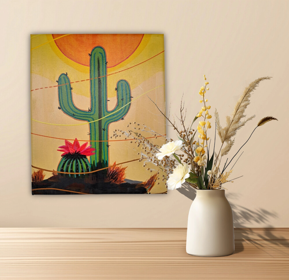 Quadro Decorativo em Acrílico Pintado a Mão Quadro Artesanal co