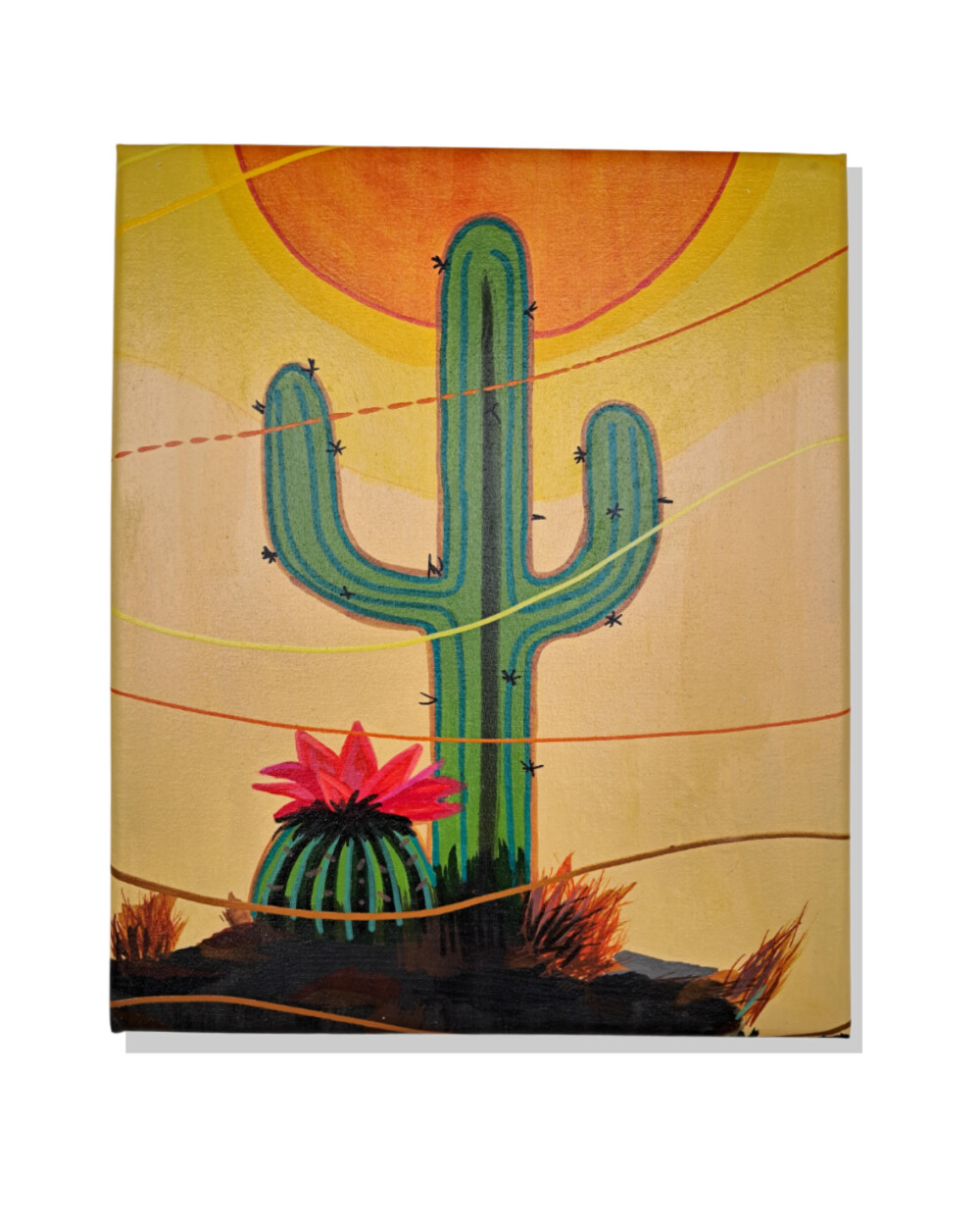 Quadro Decorativo em Acrílico Pintado a Mão Quadro Artesanal co