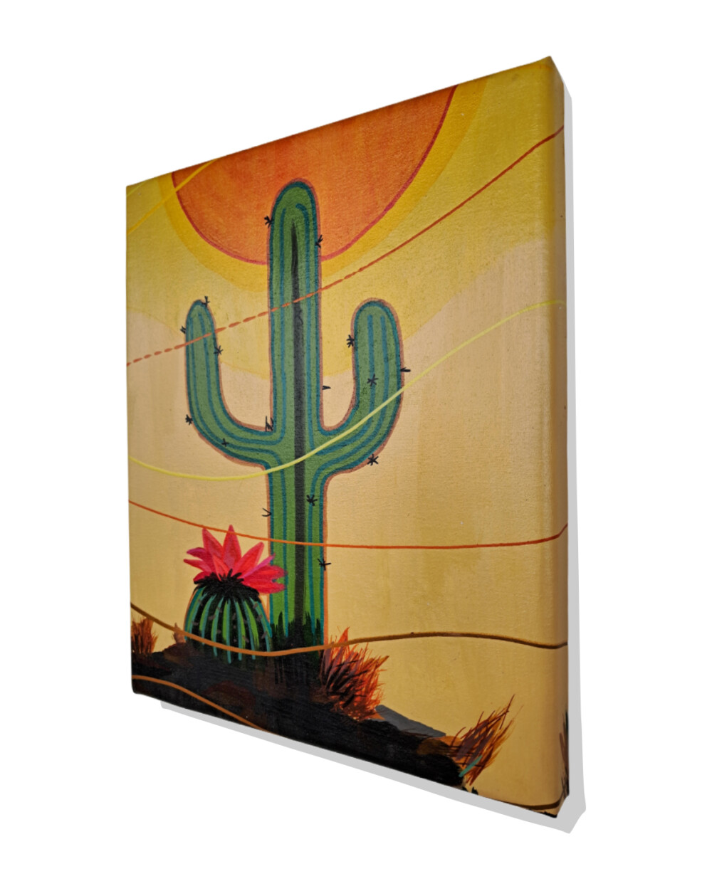 Quadro Decorativo em Acrílico Pintado a Mão Quadro Artesanal co