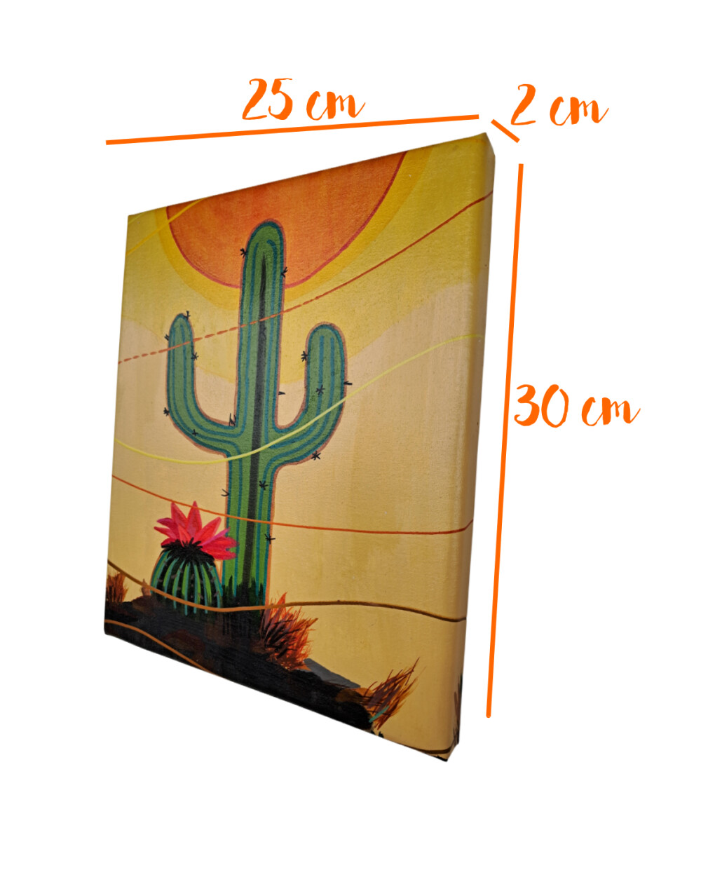 Quadro Decorativo em Acrílico Pintado a Mão Quadro Artesanal co
