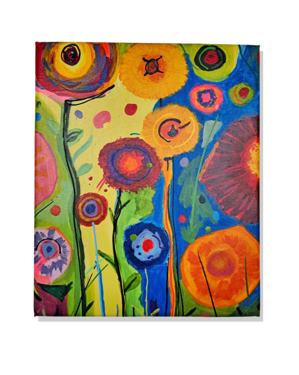 Quadro Decorativo em Acrílico Pintado a Mão Quadro Artesanal de