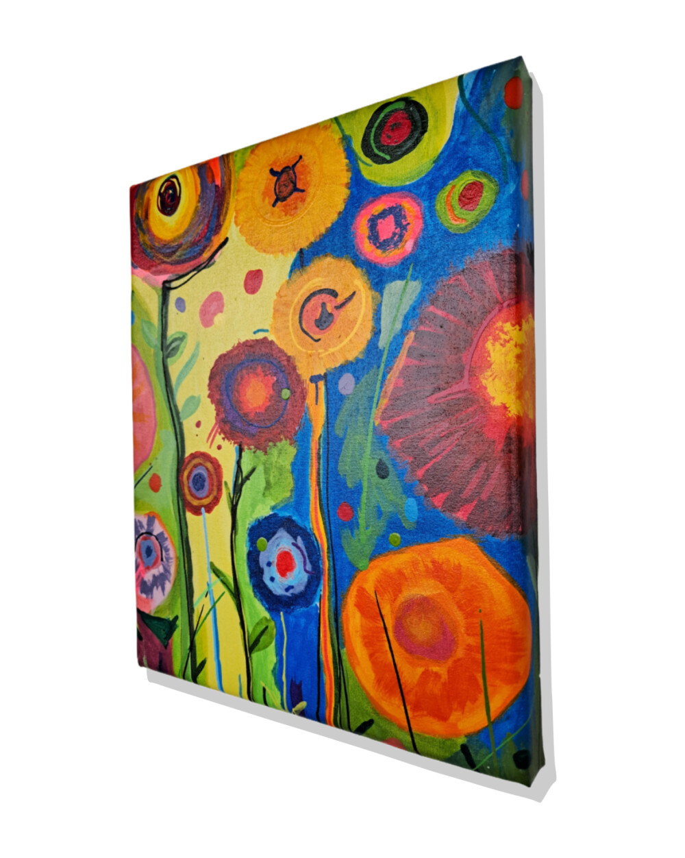 Quadro Decorativo em Acrílico Pintado a Mão Quadro Artesanal de