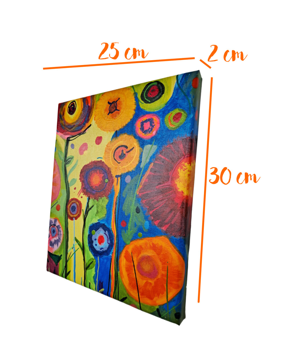 Quadro Decorativo em Acrílico Pintado a Mão Quadro Artesanal de